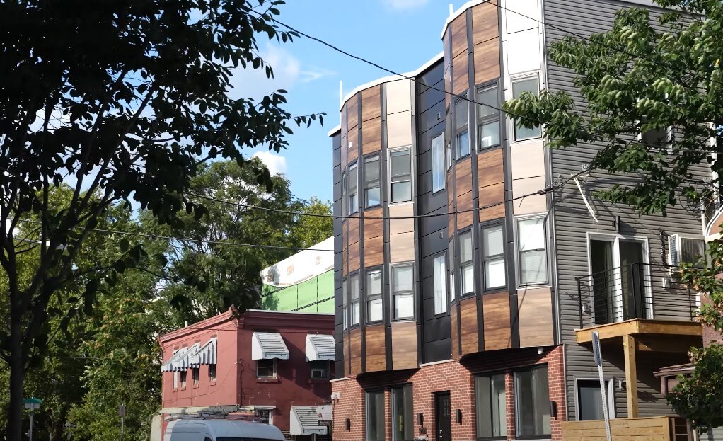 Modern apartment building in Point Breeze