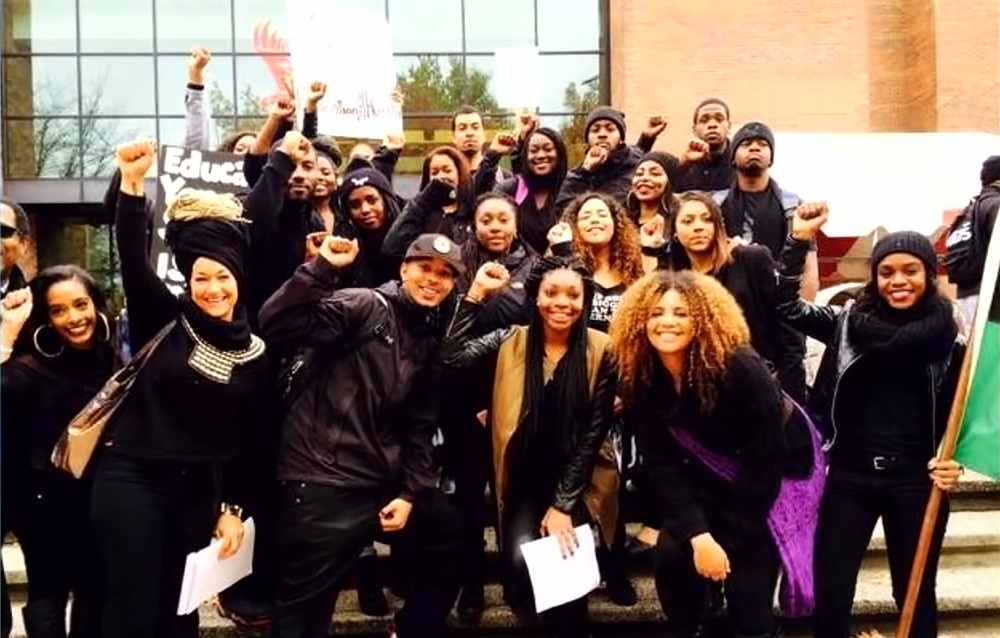 Rachel Dolezal with activists during her leadership at the NAACP, advocating for racial justice